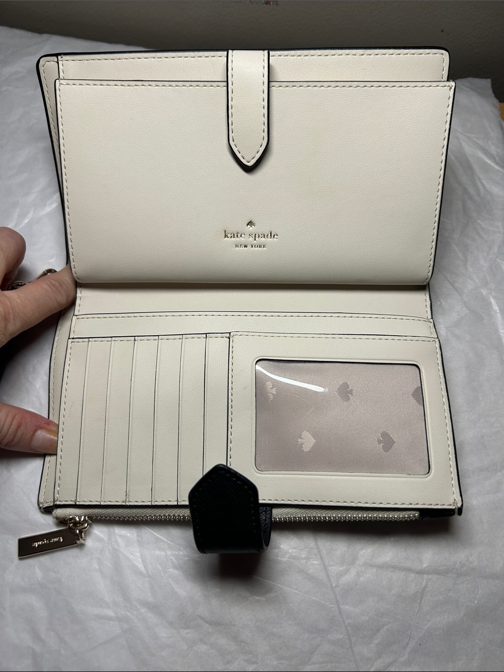 Kate Spade New York Staci wallet/ Wristlet .,multi-colored scribble hearts NWOT - Picture 11 of 14